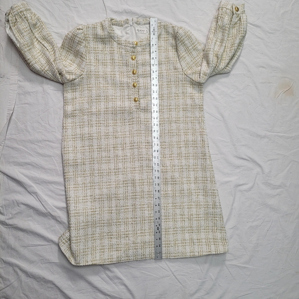 Feeling Like a Queen White Tweed Dress, Size XL - Picture 9 of 9